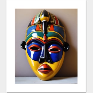 Colorful African Ceramic Mask Wall Art Posters and Art